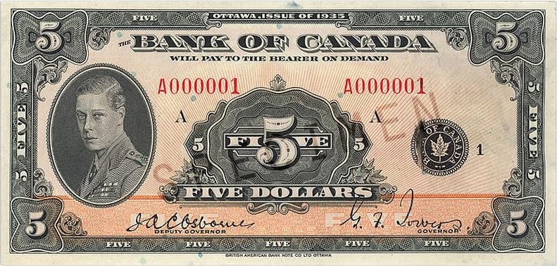 $5 — front (The First Series)