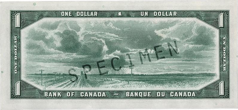 $1 — back (The Canadian Landscape Series)