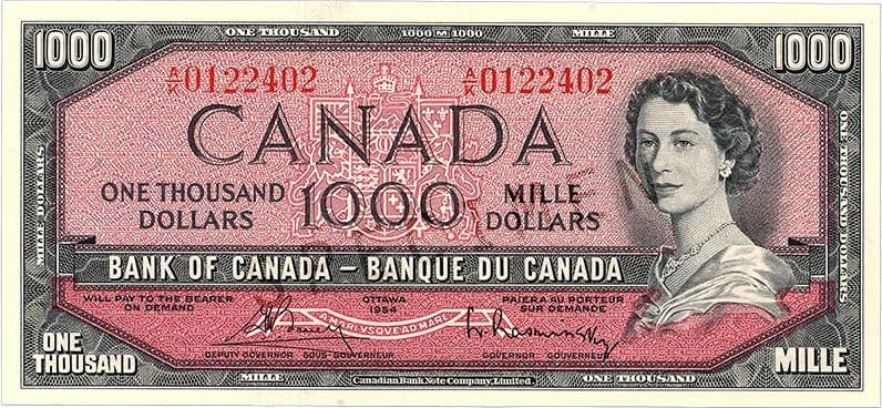 $1000 — front (The Canadian Landscape Series)