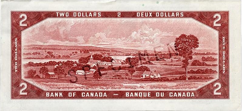 $2 — back (The Canadian Landscape Series)