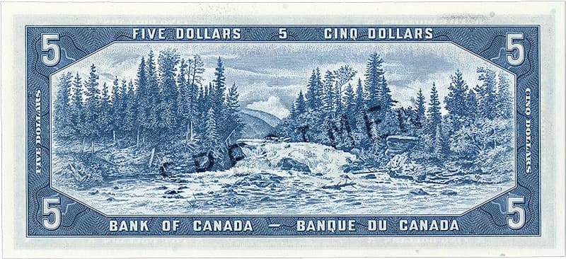 $5 — back (The Canadian Landscape Series)