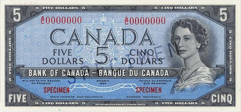 $5 — front (The Canadian Landscape Series)