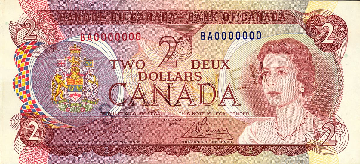 $2 — front (The Scenes of Canada Series)