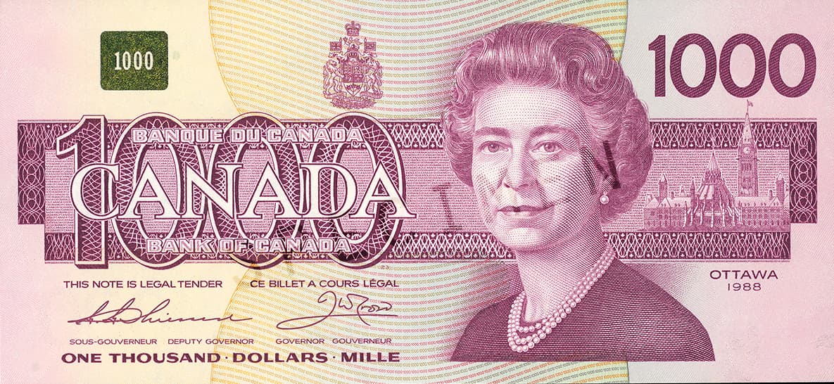 $1000 — front (The Birds of Canada Series)