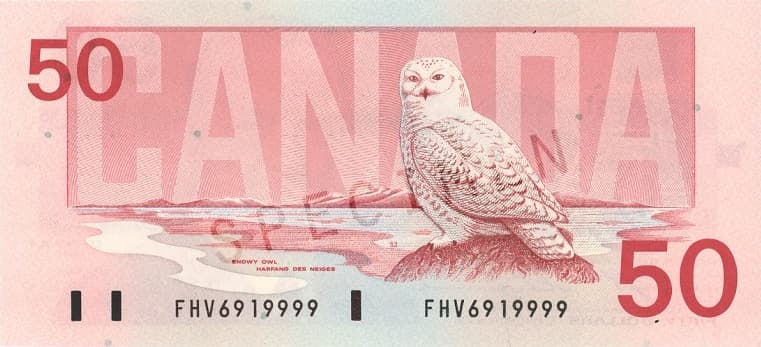 $50 — back (The Birds of Canada Series)