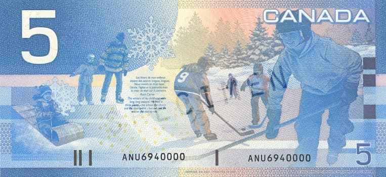 $5 — back (The Canadian Journey Series)