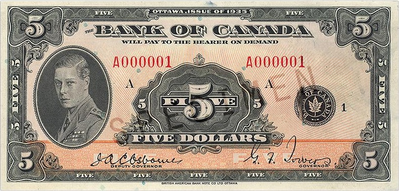 $5 — front (The First Series)