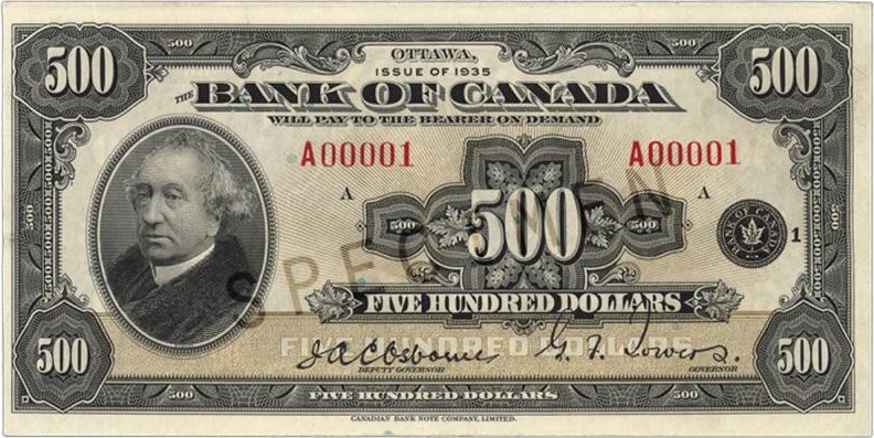 $500 — front (The First Series)