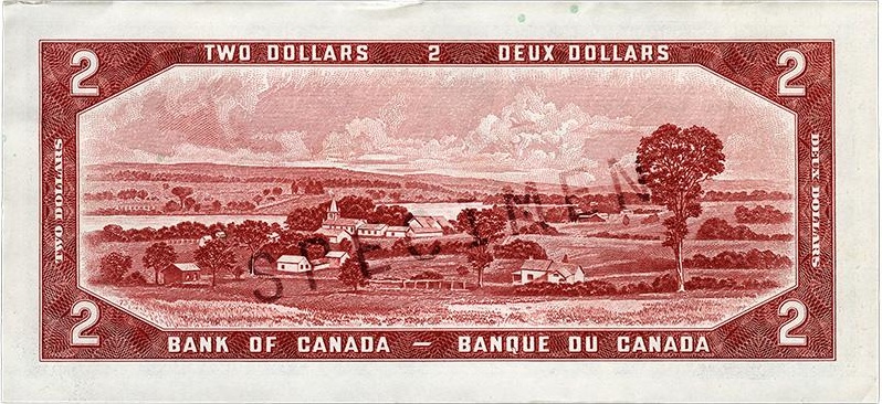 $2 — back (The Canadian Landscape Series)