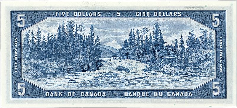 $5 — back (The Canadian Landscape Series)