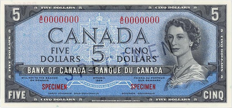 $5 — front (The Canadian Landscape Series)
