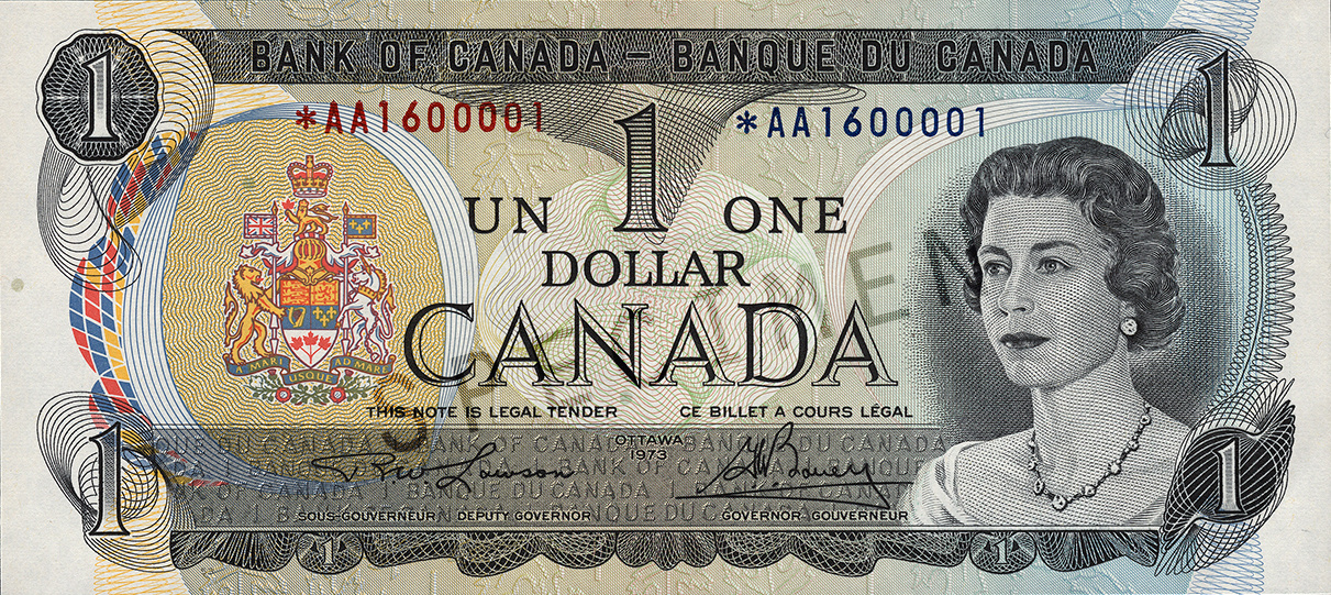$1 — front (The Scenes of Canada Series)