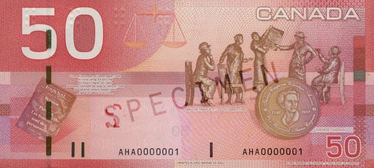 $50 — back (The Canadian Journey Series)